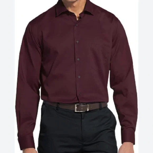 Van Heusen | Shirts | Van Heusen Regular Fit Flex Collar Stretch Solid Mens  Dress Shirt Heart Color | Poshmark